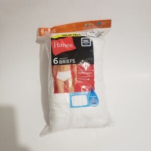 Hanes White Briefs 6-Pack 3XL Hanes Mens Tagless Briefs 6 Pack  Soft and Breath.